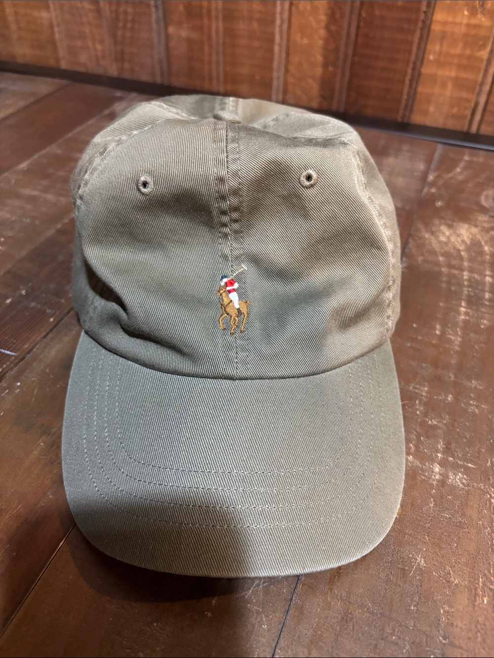 Olive Polo Embroidered Cotton Baseball Cap
